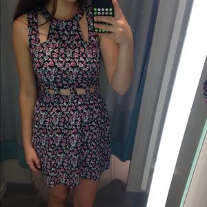 cute floral dress with cut outs